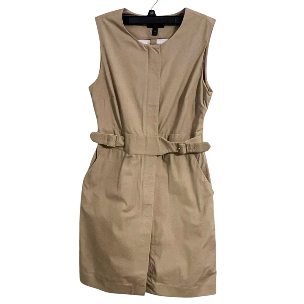 J. Crew Tan Sleeveless Belted Shift Dress